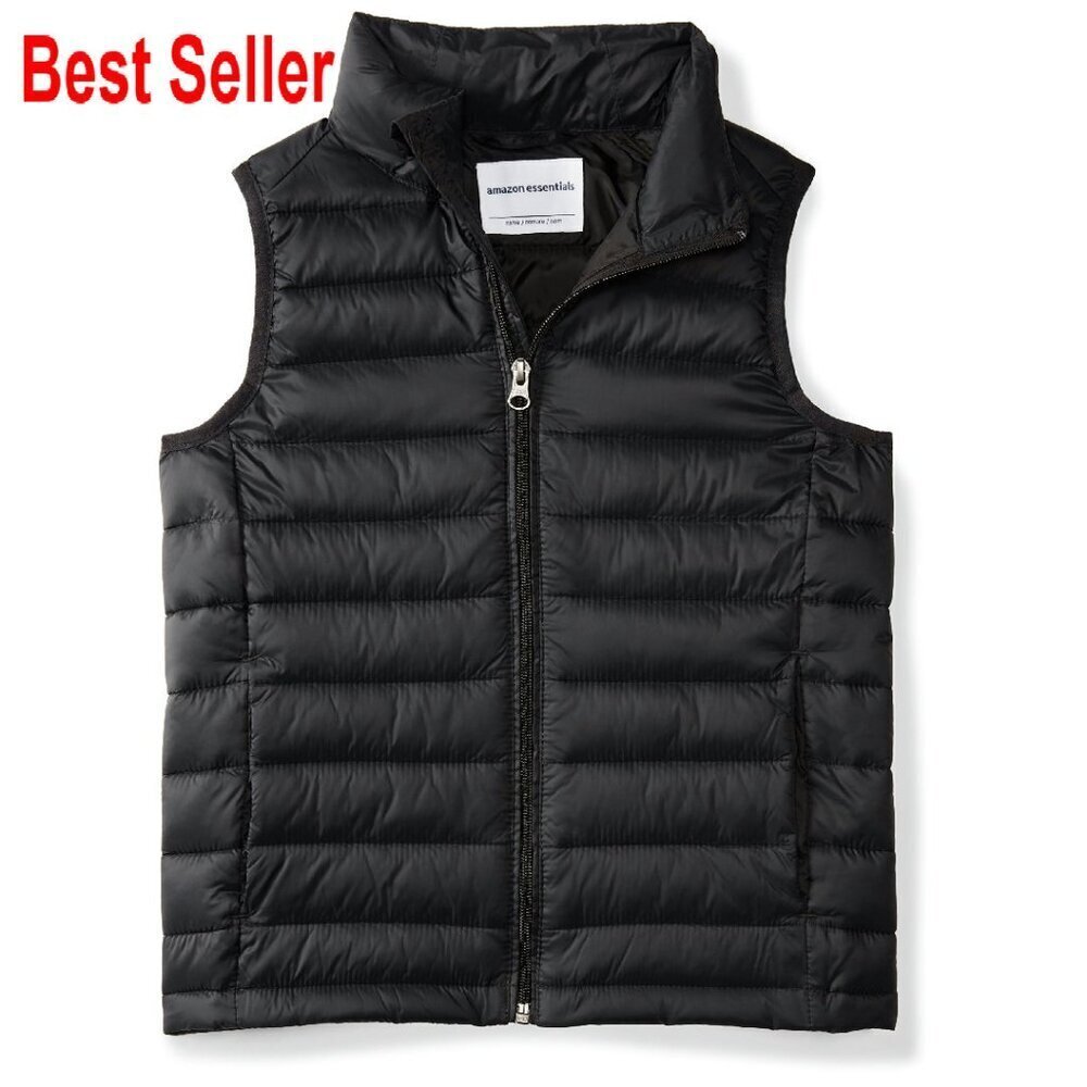 Lightweight Packable Hooded Puffer Vest Water-Resistant Classic Kids